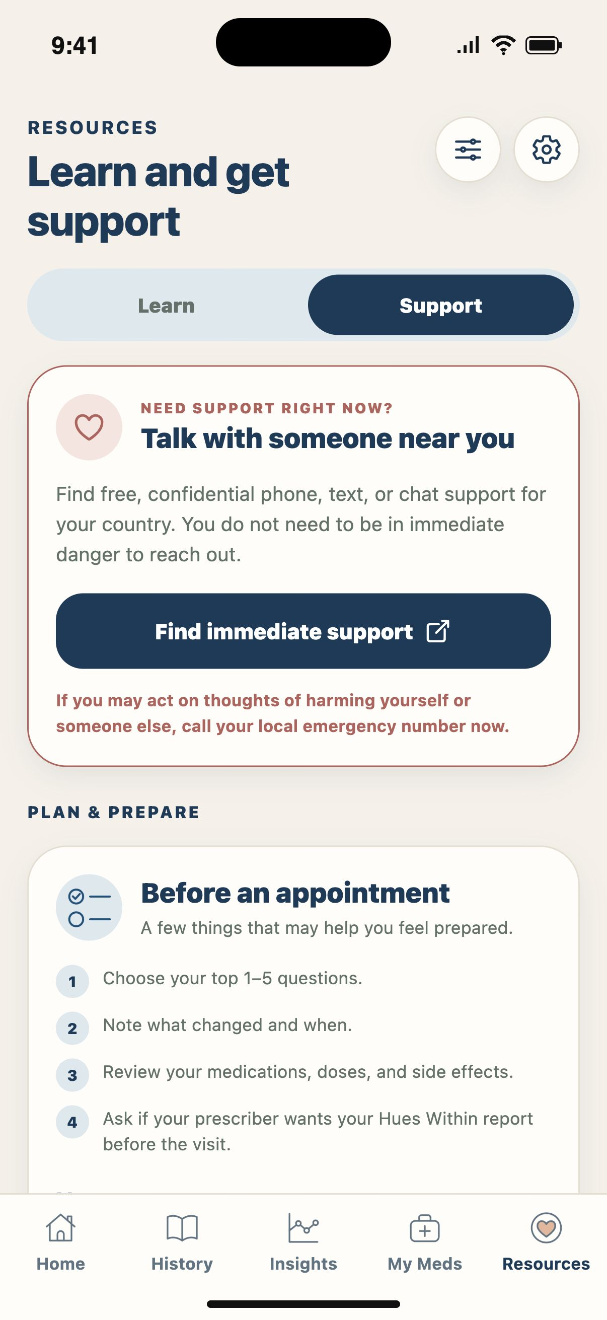 Find support — Explore support options and tools for preparing for care.